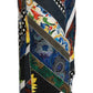 Dolce & Gabbana Multicolor Silk Geometric High Waist Maxi Skirt