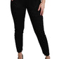 Dolce & Gabbana Black Lace Skinny High Waist Cotton Pants