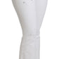 Dolce & Gabbana White Heart Flared Stretch Cotton Pants