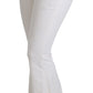 Dolce & Gabbana White Heart Flared Stretch Cotton Pants