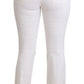 Dolce & Gabbana White Heart Flared Stretch Cotton Pants