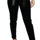 Dolce & Gabbana Blue Corduroy Mid Waist Skinny Pants Jeans