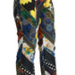 Dolce & Gabbana Multicolor Print High Waist Straight Pants