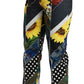 Dolce & Gabbana Multicolor Print High Waist Straight Pants