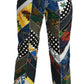 Dolce & Gabbana Multicolor Print High Waist Straight Pants