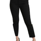 Dolce & Gabbana Black Cropped Skinny High Waist Wool Pants