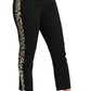 Dolce & Gabbana Black Cropped Skinny High Waist Wool Pants