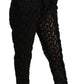 Dolce & Gabbana Black Floral Lace Tapered High Waist Pants