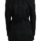 Dolce & Gabbana Elegant Black Crown Pattern Double Breasted Jacket