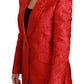 Dolce & Gabbana Red Floral Angel Blazer Coat Jacket