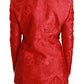 Dolce & Gabbana Red Floral Angel Blazer Coat Jacket