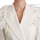 Dolce & Gabbana Elegant White Double Breasted Blazer Jacket