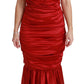 Dolce & Gabbana Red Silk Stretch Mermaid Bodycon Dress