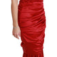 Dolce & Gabbana Red Silk Stretch Mermaid Bodycon Dress