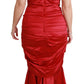 Dolce & Gabbana Red Silk Stretch Mermaid Bodycon Dress