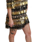 Dolce & Gabbana Black Gold Leopard Fringe Dress