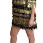 Dolce & Gabbana Black Gold Leopard Fringe Dress