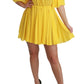 Dolce & Gabbana Yellow Pleated A-line Mini 100% Silk Dress