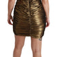 Dolce & Gabbana Nylon Bronze Bodycon Sheath Mini Dress