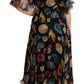 Dolce & Gabbana Black Sea Shells Maxi A-line Midi Silk Dress