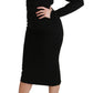 Dolce & Gabbana Black Bodycon Sheath Midi Stretch Dress