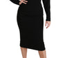 Dolce & Gabbana Black Bodycon Sheath Midi Stretch Dress