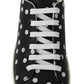 Dolce & Gabbana Black Leather Polka Dots Sneakers Shoes