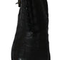 Dolce & Gabbana Black Crocodile Leather Derby Boots Shoes