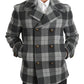 Dolce & Gabbana Elegant Gray Check Double Breasted Coat