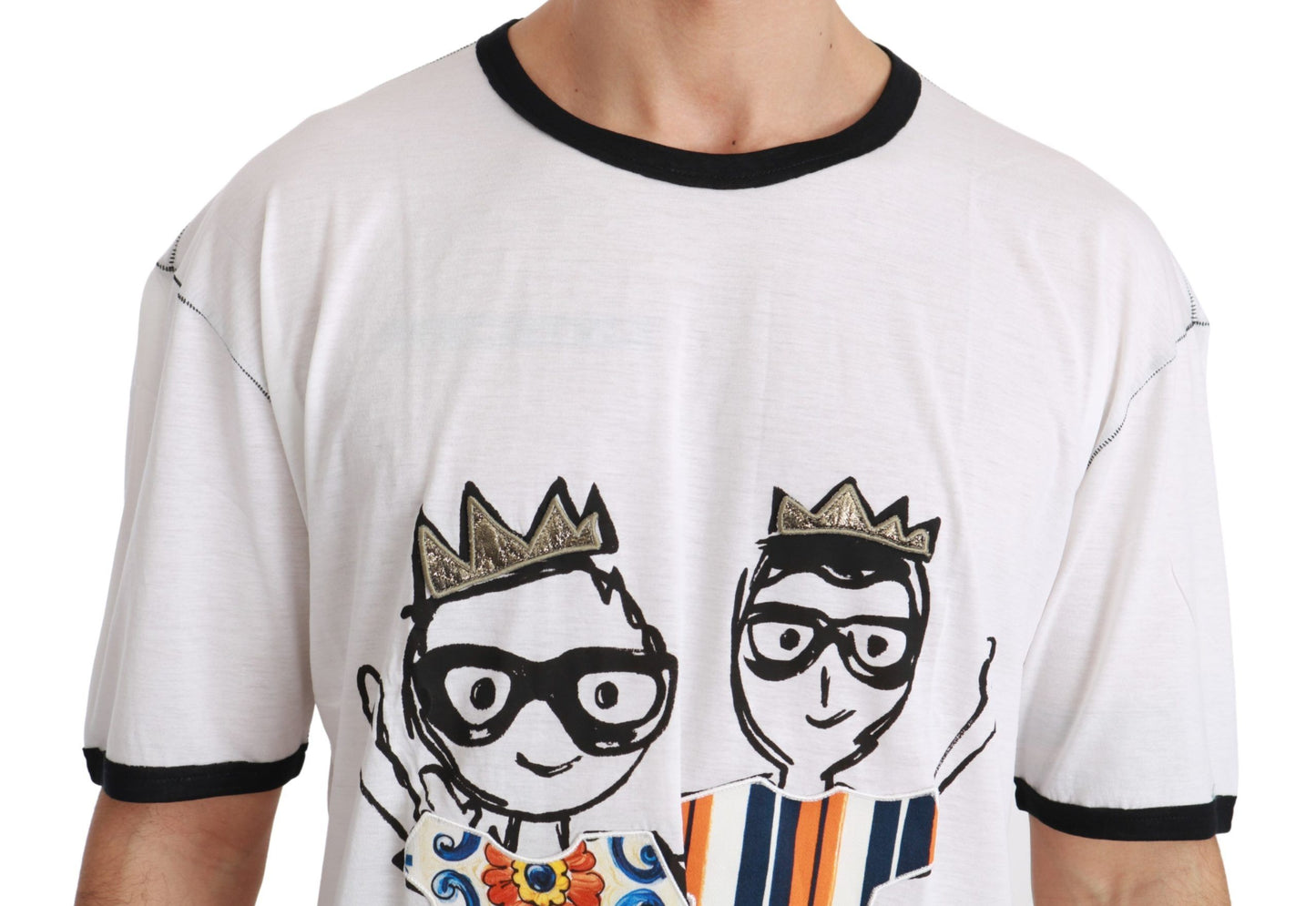 Dolce & Gabbana White Men Print #dgfamily Cotton T-shirt