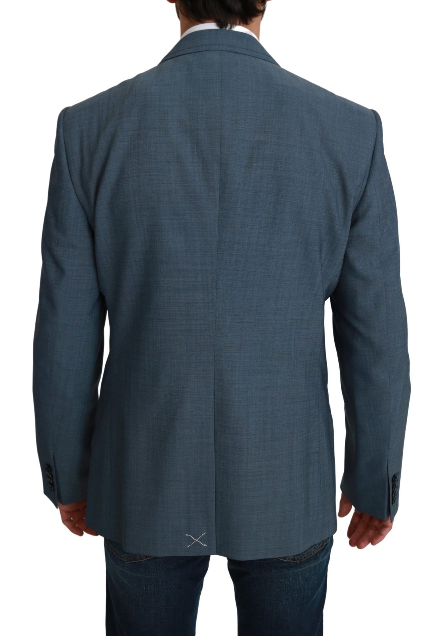 Dolce & Gabbana Blue Single Breasted Formal Wool Blazer