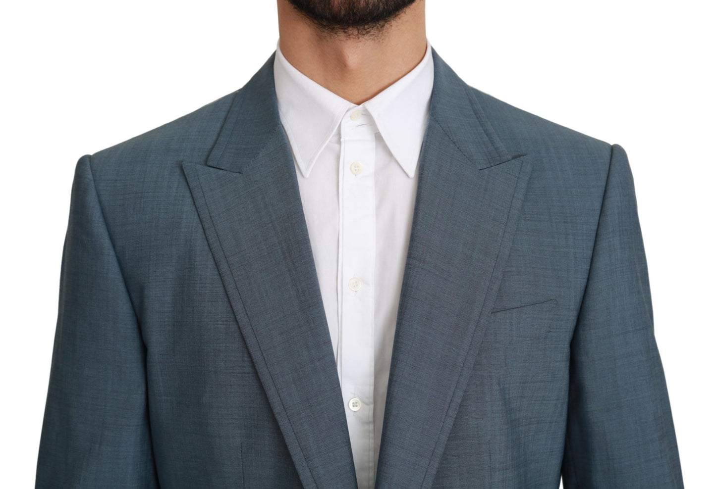 Dolce & Gabbana Blue Single Breasted Formal Wool Blazer