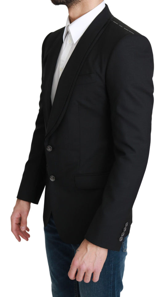 Dolce & Gabbana Black Single Breasted Formal Wool Blazer