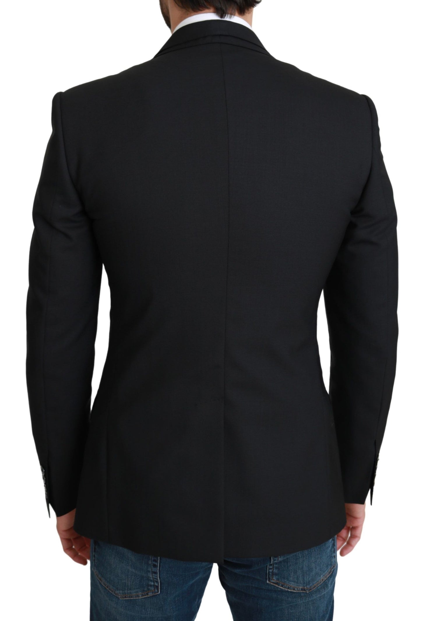 Dolce & Gabbana Black Single Breasted Formal Wool Blazer