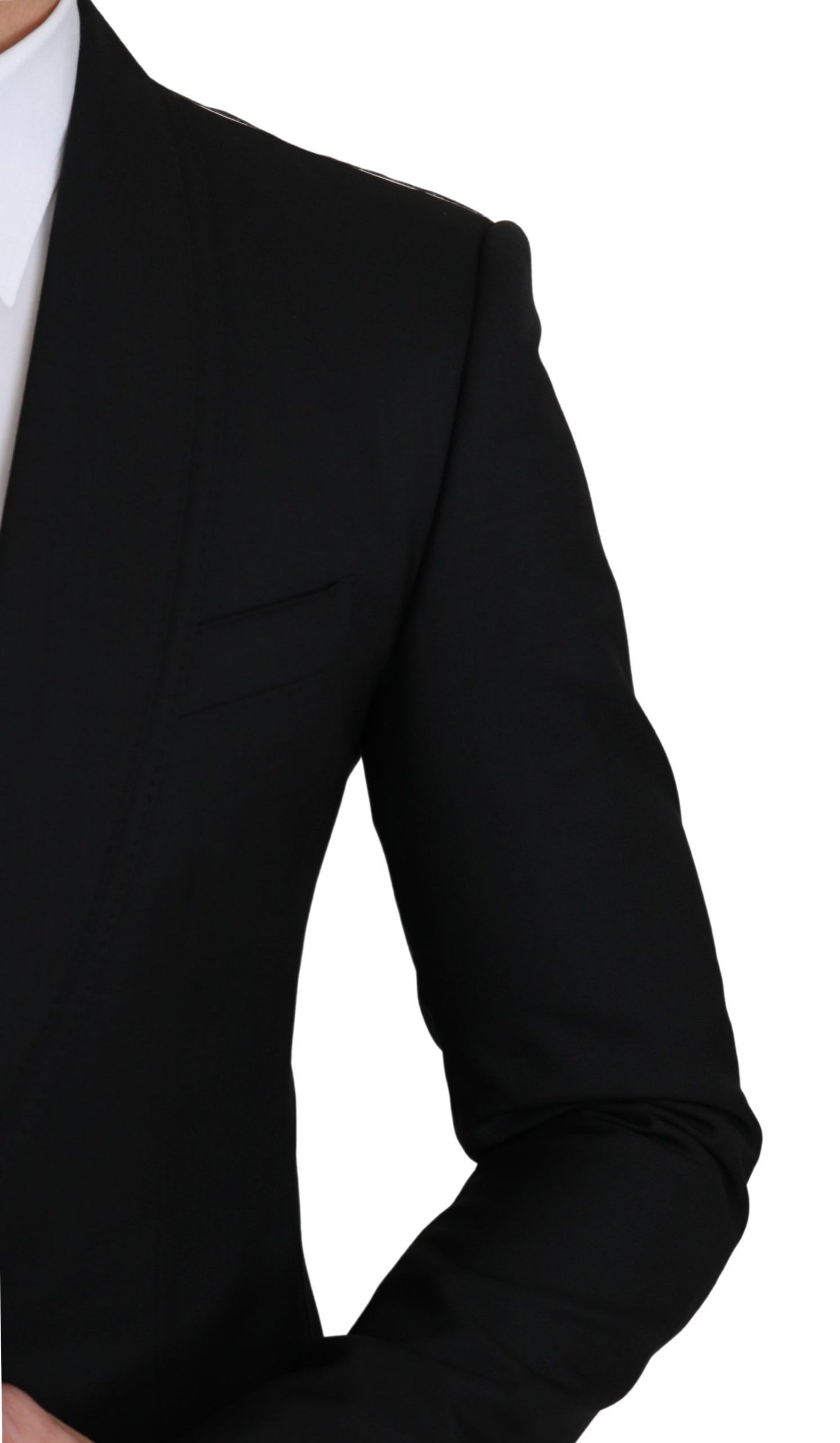 Dolce & Gabbana Black Single Breasted Formal Wool Blazer