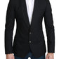 Dolce & Gabbana Black Single Breasted Formal Wool Blazer