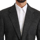 Dolce & Gabbana Gray Plaid Check Wool Formal Jacket Blazer