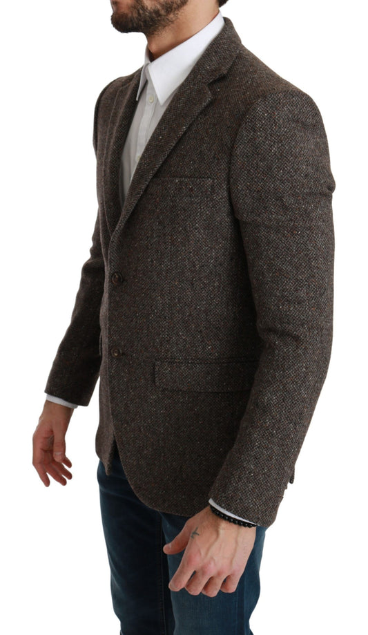 Dolce & Gabbana Brown Jacket Formal Coat Wool Blazer