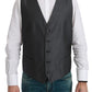 Dolce & Gabbana Gray Waistcoat Formal Stretch Wool Vest