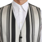 Dolce & Gabbana White Black Stripes Waistcoat Formal Vest