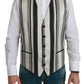 Dolce & Gabbana White Black Stripes Waistcoat Formal Vest