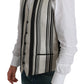 Dolce & Gabbana White Black Stripes Waistcoat Formal Vest