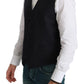 Dolce & Gabbana Blue Waistcoat Formal Stretch Wool Vest