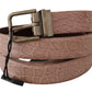 Dolce & Gabbana Beige Exotic Skin Gold Buckle Leather Belt