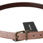 Dolce & Gabbana Beige Exotic Skin Gold Buckle Leather Belt