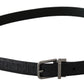 Dolce & Gabbana Black Exotic Skin Pattern Silver Buckle Belt