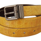 Dolce & Gabbana Yellow Exotic Skin Leather Grey Buckle Belt