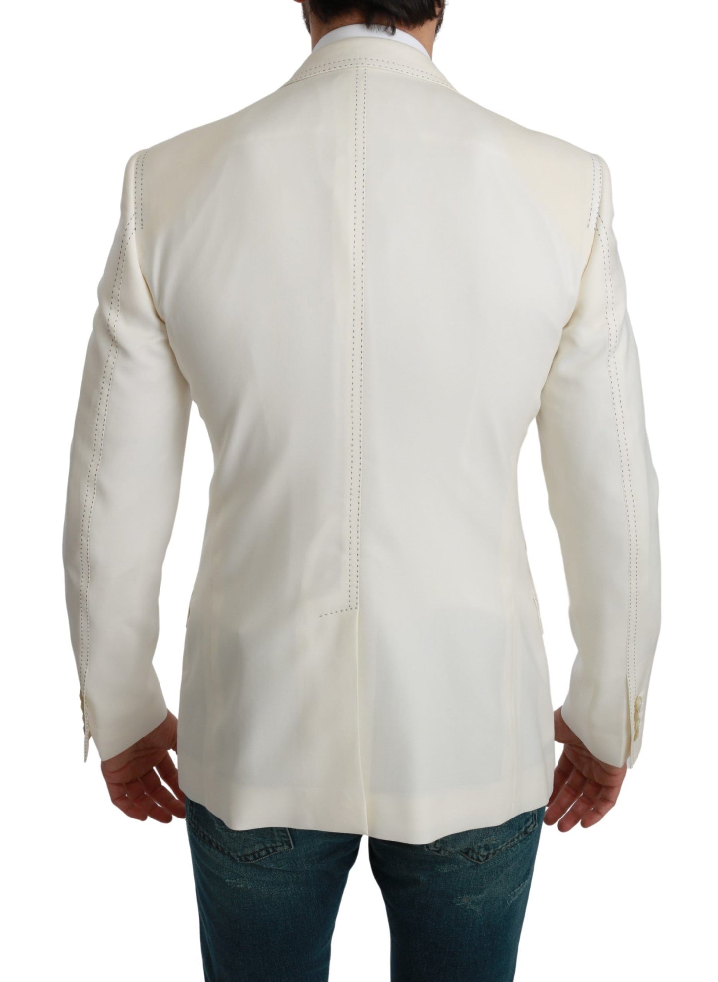 Dolce & Gabbana SICILIA Cream Single Breasted Formal Blazer