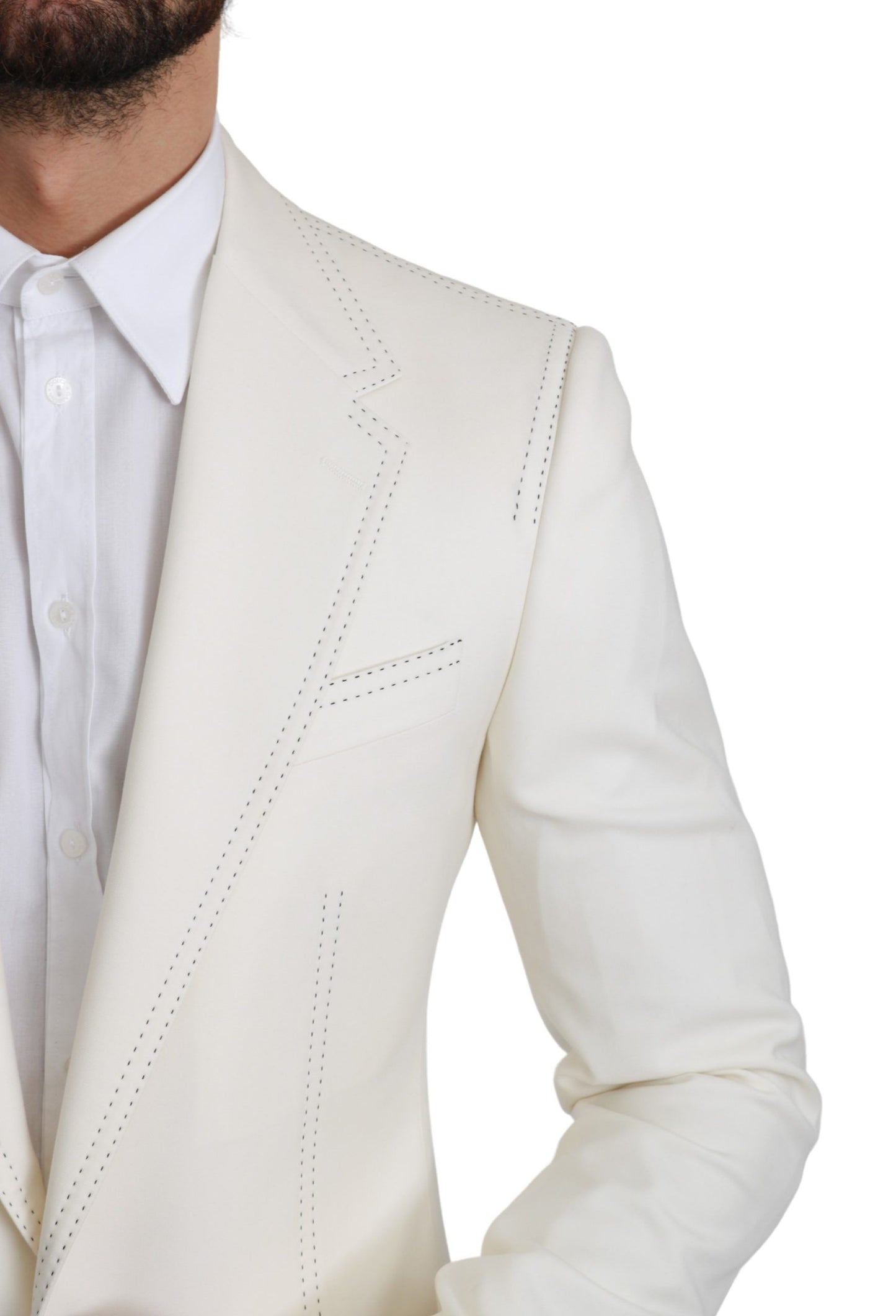 Dolce & Gabbana SICILIA Cream Single Breasted Formal Blazer