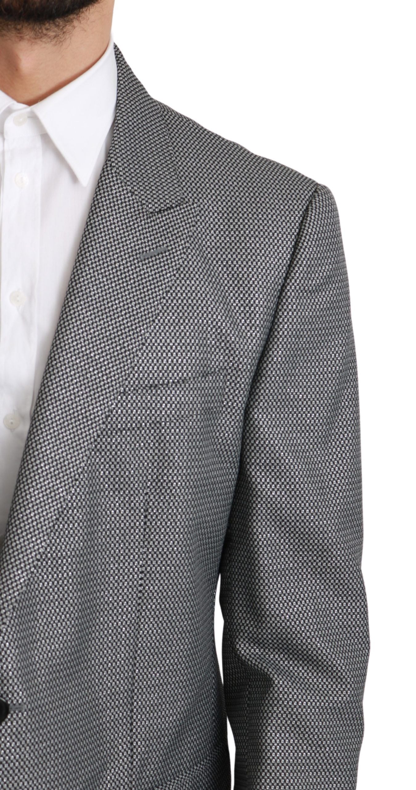 Dolce & Gabbana Gray Slim Fit Formal MARTINI Blazer